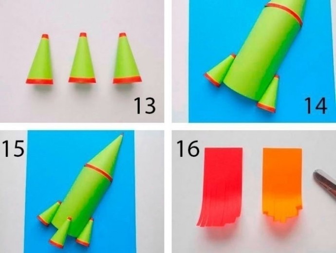 Ракета с пламенем из сопл