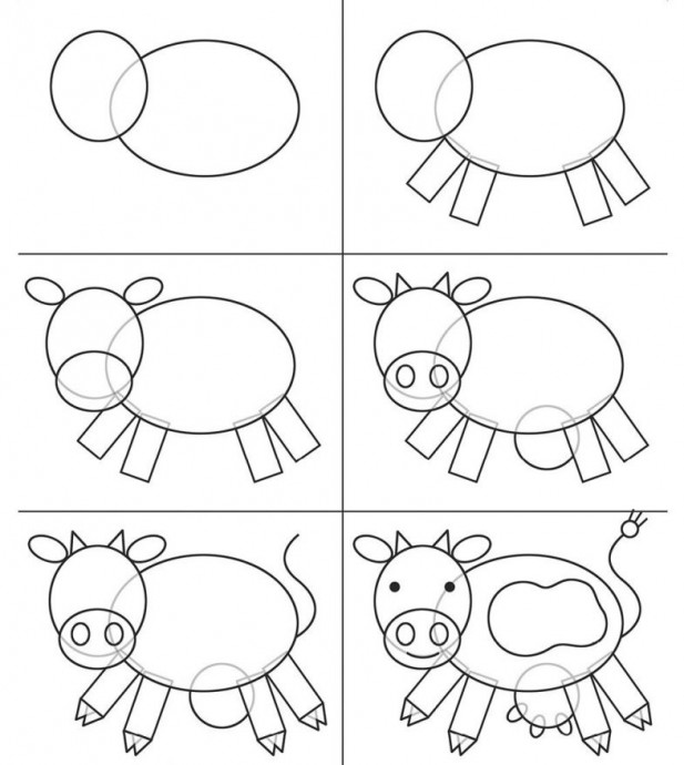 ​Рисуем с детьми коровушек