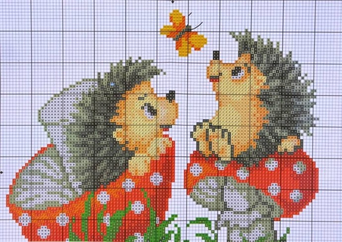 Схемы для детской вышивки: ёжик Схемы для детской вышивки: ёжик