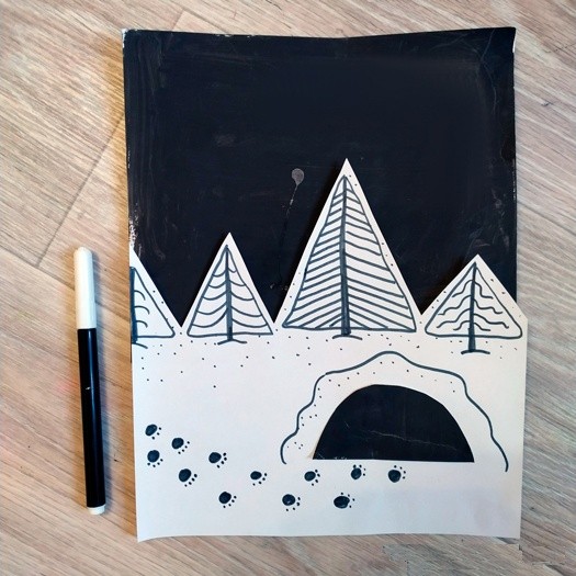 Зимняя аппликация "Зверь в норке" Зимняя аппликация "Зверь в норке"