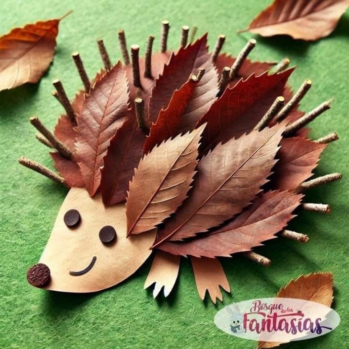 ​Идеи аппликаций из листьев