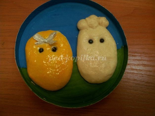 Как сделать цыплят из соленого теста: часть 2