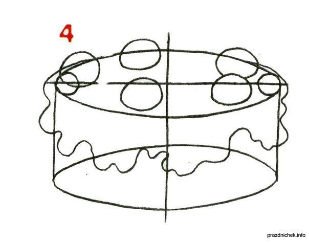 Рисуем торт со свечами