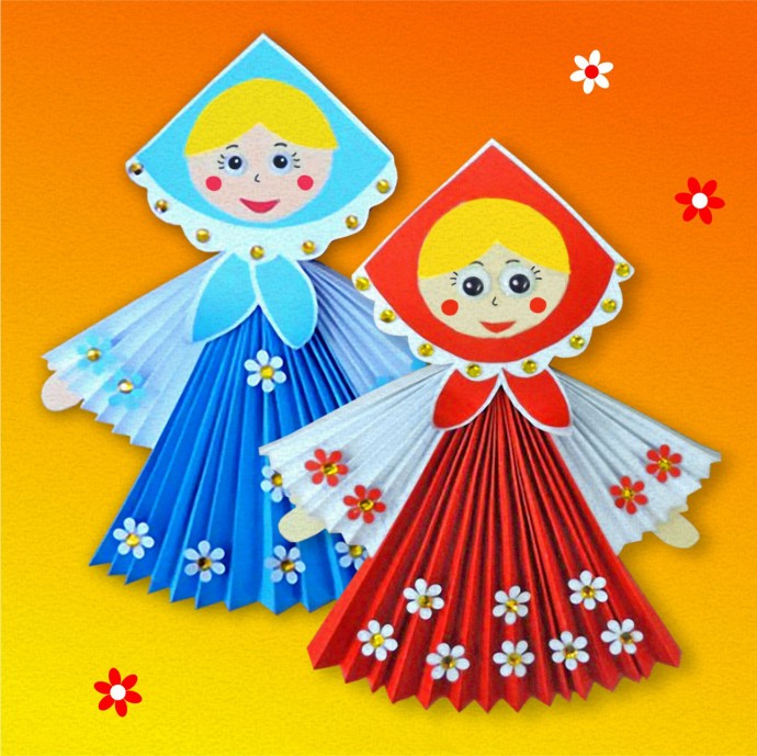 Девица-красавица: куколка из цветной бумаги