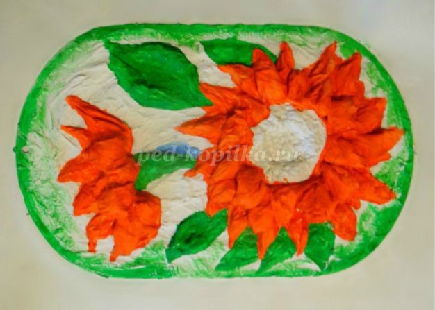 Подсолнухи из бумаги: часть 2