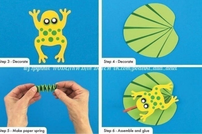 ​Лягушки-попрыгушки на бумажной пружинке
