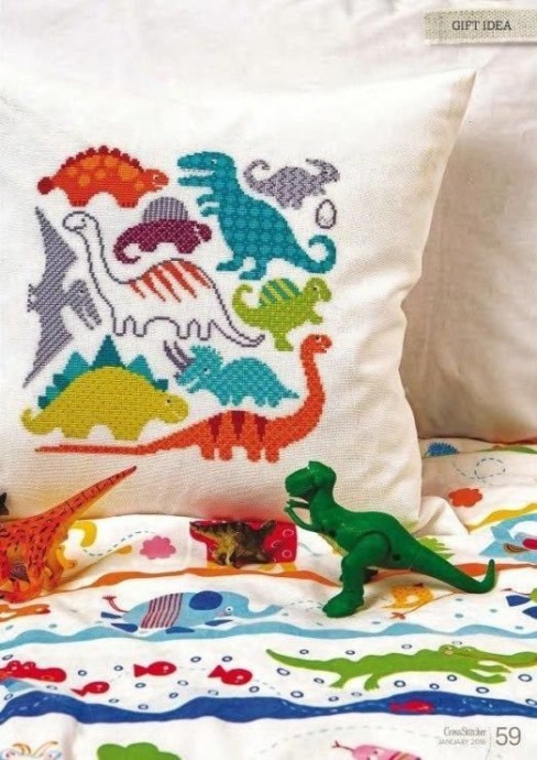 ​Вышиваем с детьми динозавров