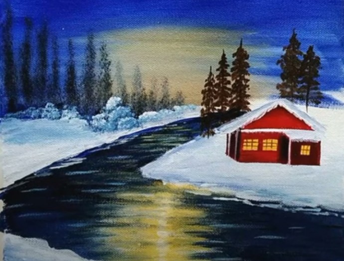 ​Зимний дом у реки