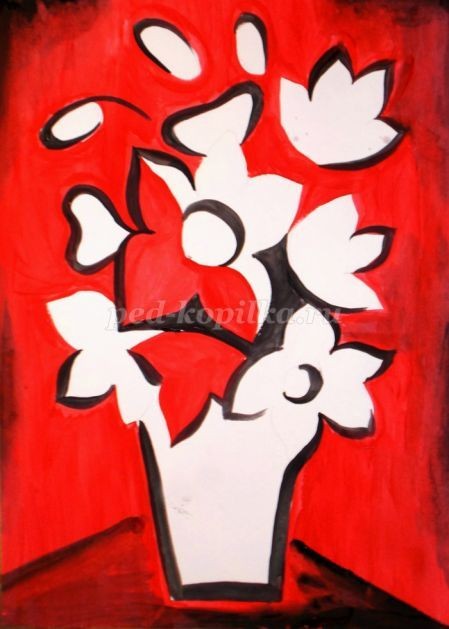 Декоративный натюрморт гуашью для детей Декоративный натюрморт гуашью для детей