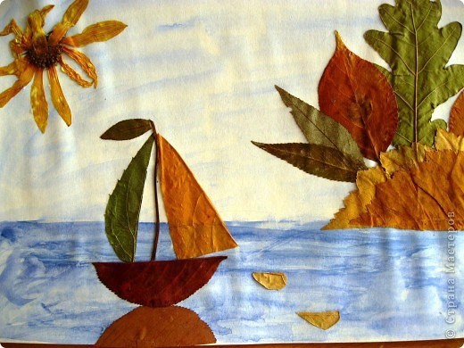 ​Осенние картины из листьев