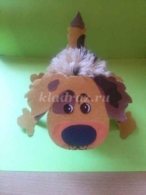 Собачки из помпонов и бумаги