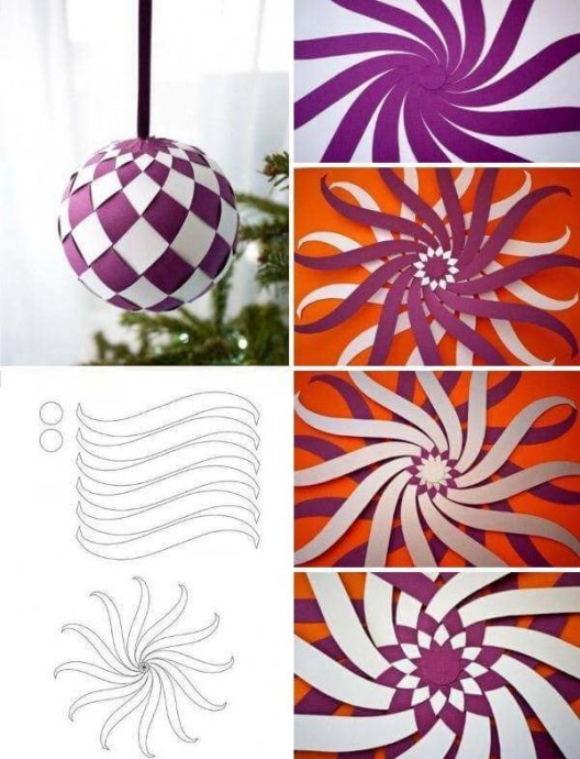 Ёлочные шары из бумаги