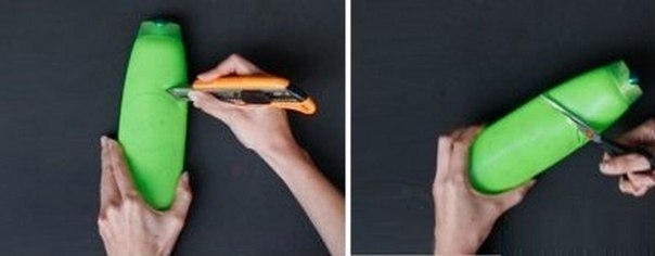 Делаем монстриков для хранения карандашей из флакона от шампуня